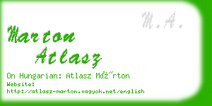 marton atlasz business card